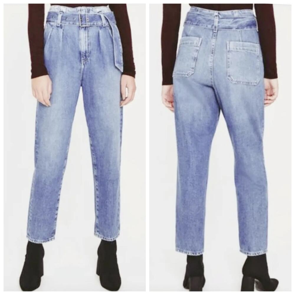 AG Adriano Goldschmied Paperbag Renn High Rise Belted Jeans Size 27R J1729